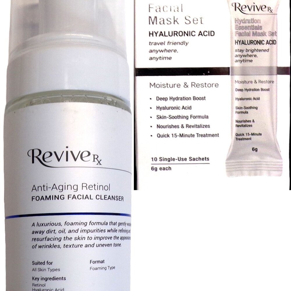 Revive RX - Foaming Cleanse, Essentials Facial Mask (Set of 2)